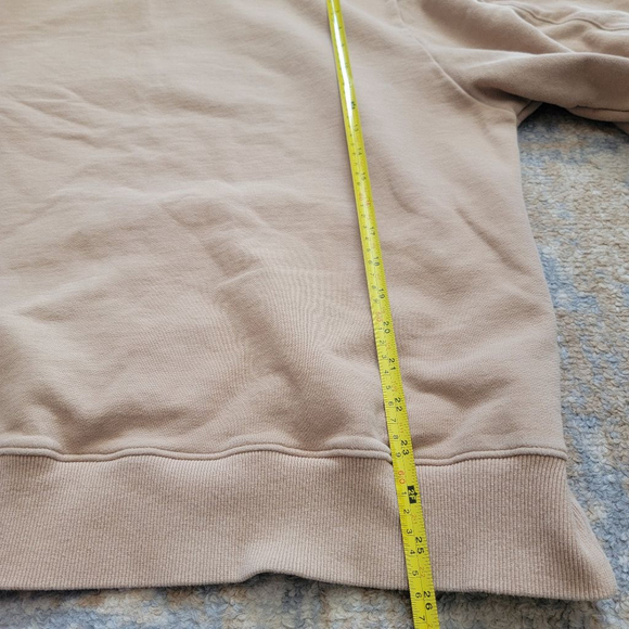 Nap Women's Boxy Oversized Turtleneck Sweatshirt Light Brown Pockets Small - Picture 8 of 9